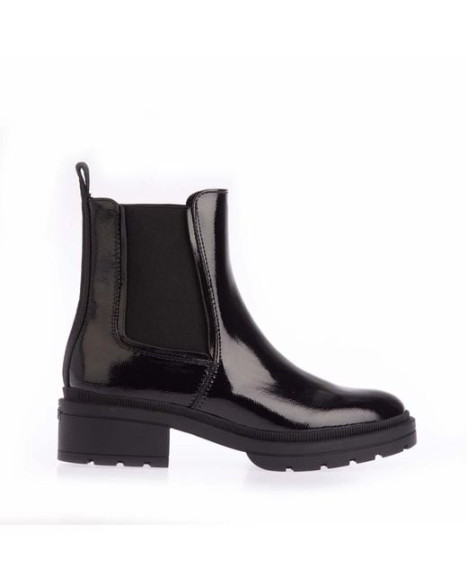 Rocket Dog Black Iggie Patent Chelsea Boots