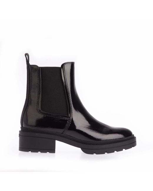 Rocket Dog Black Iggie Patent Chelsea Boots