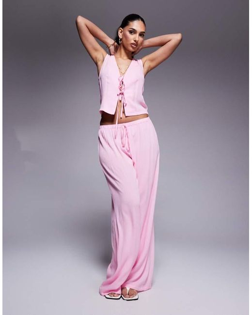 Kaiia Purple Exclusive Tie Front Beach Waistcoat Co-Ord