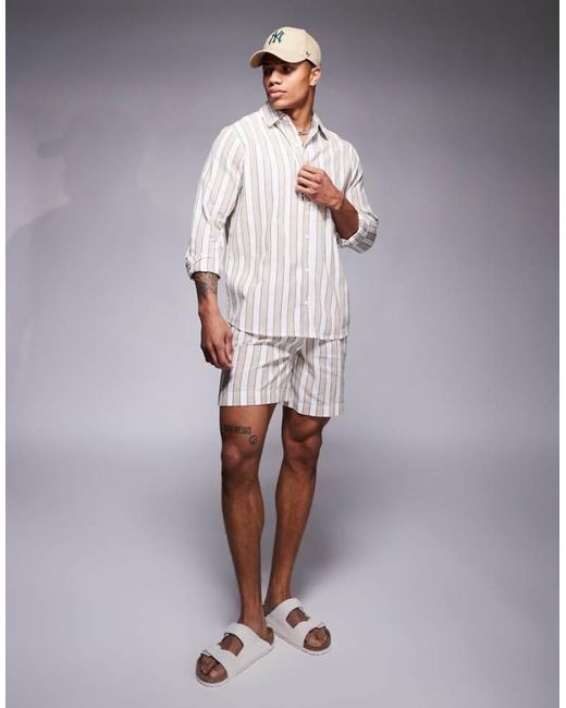 South Beach Natural Drawstring Shorts for men