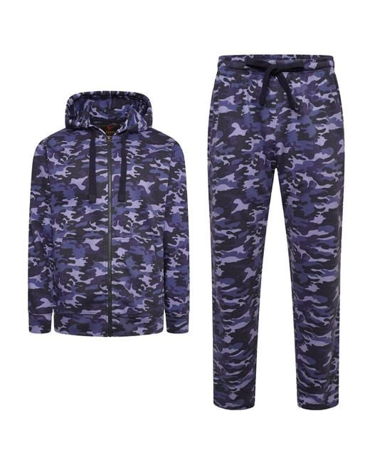 KAM Jeanswear Blue Forge Original Camo Tracksuit Set for men