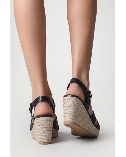 Boohoo Black Extra Wide Fit T Bar Strappy Wedges