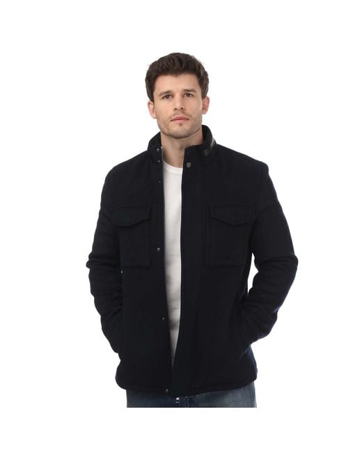 Ted Baker Blue Knowl Funnel Neck Field Jacket for men
