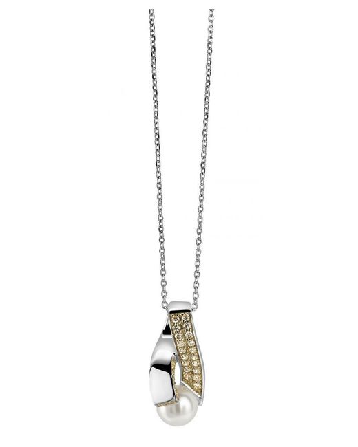 Orphelia Metallic 925 Sterling Set: Chain-Pendant + Earrings
