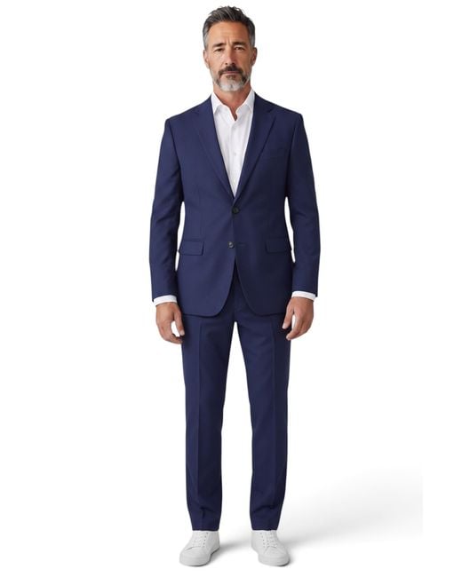 Paul Andrew Blue Tailored Fit Formal Blazer Jacket for men