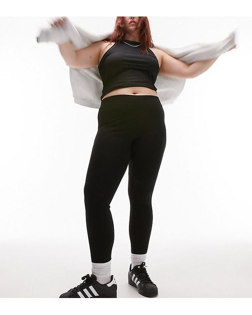 Topshop Curve Black Full Length Heavy Weight Legging With Deep Waistband