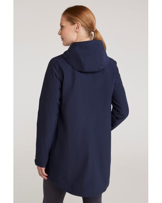 Mountain Warehouse Blue 'Foxtail' Fleece Lined Jacket Waterproof Breathable Everyday Coat