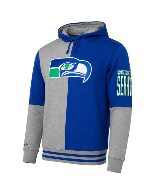 Mitchell & Ness Blue Nfl Seattle Seahawks Split Hoodie for men