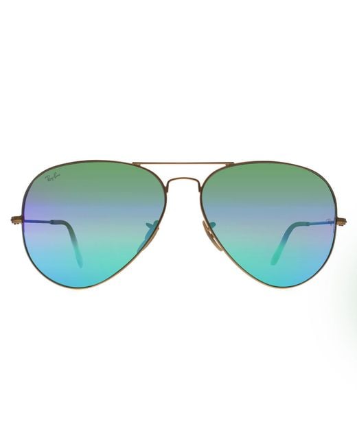 Ray-Ban Green Sunglasses Aviator 3025 112/19 Matt Mirror 62Mm Metal
