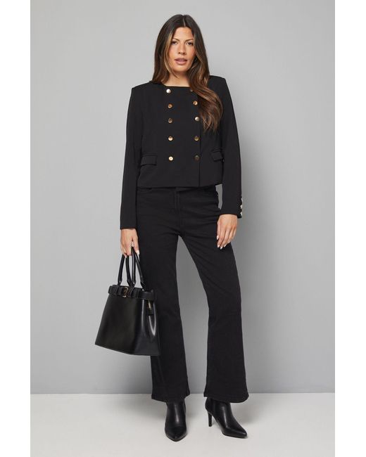 Wallis Black Boxy Fit Utility Jacket