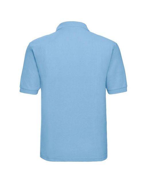 Russell Blue Polycotton Pique Polo Shirt (Sky) for men