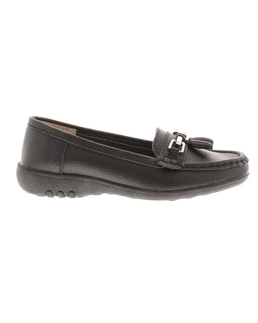 Love Leather Shoes Work Cruise Slip On Black Leather | Lyst UK
