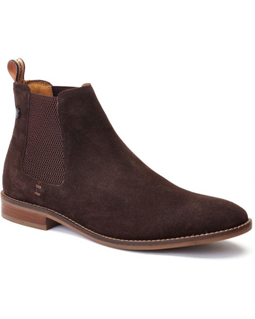 Base London Brown Virgil Leather Burnt Boots for men