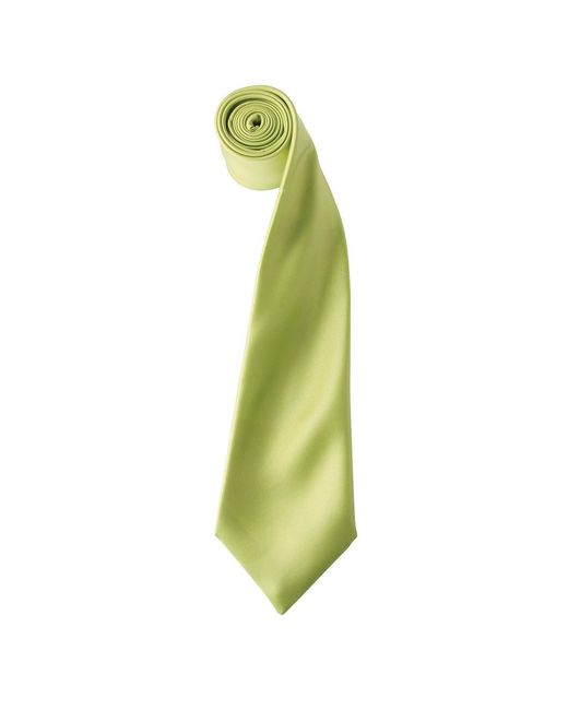 PREMIER Green Adult Colours Satin Tie (Lime)