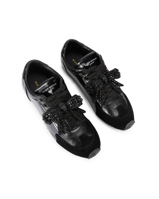 Kurt Geiger Black Leather Islington Bow Sneaker Dr Sneakers