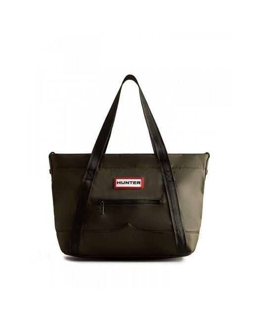 Hunter Black Nylon Midi Topclip Tote