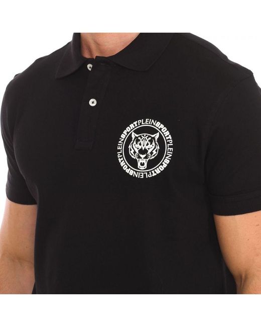 Philipp Plein Black Pips508 Short-Sleeved Polo Shirt for men