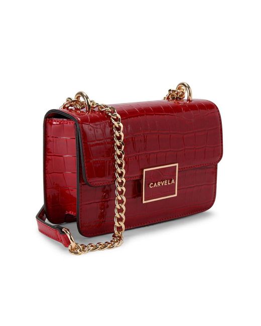 Carvela Kurt Geiger Shoulder Bag Croc Print Jessica in Red Lyst UK