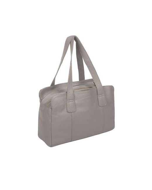 Cultured London Gray 'Marquee' Leather Handbag