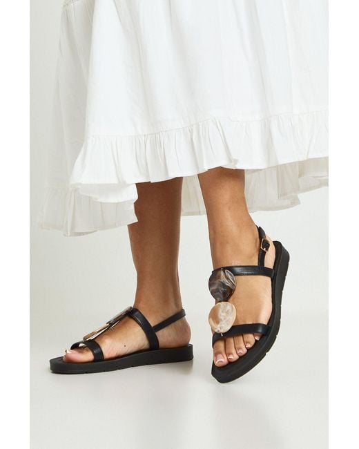 Boohoo White Resin Trim Detail Strappy Sandals