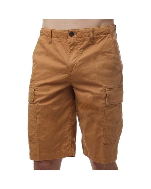 Timberland Brown Out Door Relaxed Cargo Shorts for men