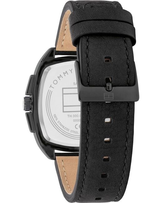 Tommy Hilfiger Black Apollo Watch 1710556 Leather for men