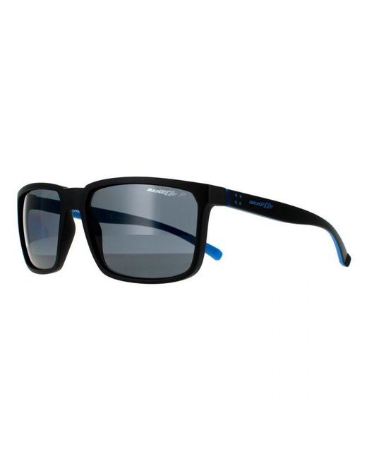 Arnette Blue Rectangle Matte Dark Polarized Sunglasses for men
