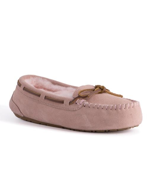 Aus Wooli Pink Australia Stylish Sheepskin Lace Moccasin