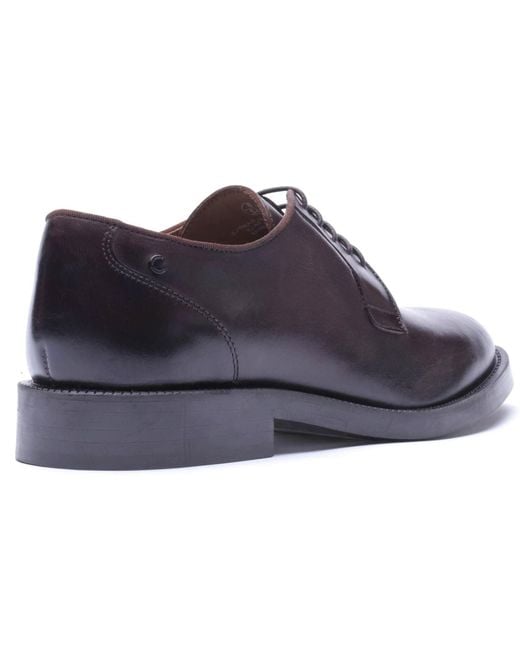 Base London Purple Luca Leather Washed Derby Shoes for men