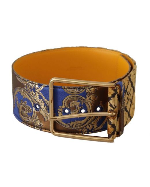 Dolce & Gabbana Orange Genuine Leather Logo Engraved Buckle Belt