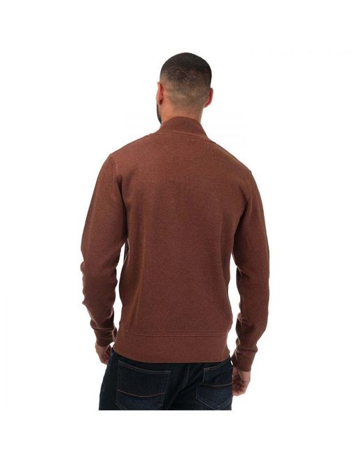 Gant Red Sacker Rib Half-Zip Sweatshirt for men