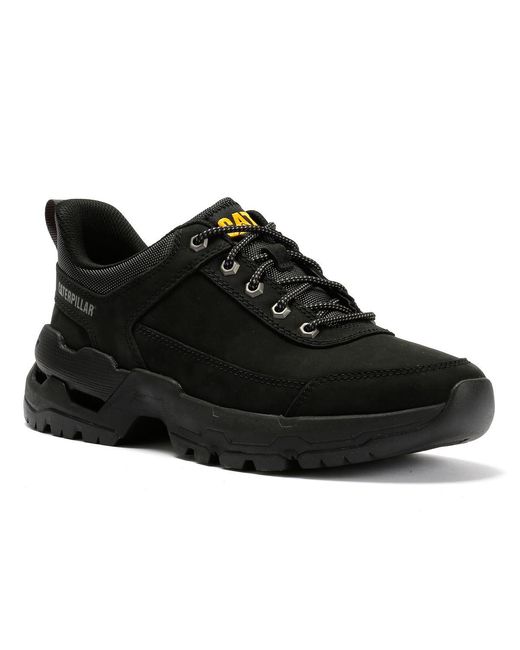 Caterpillar Black Surge Hiker Lo Waxy Nubuck Lace-Up Shoes for men