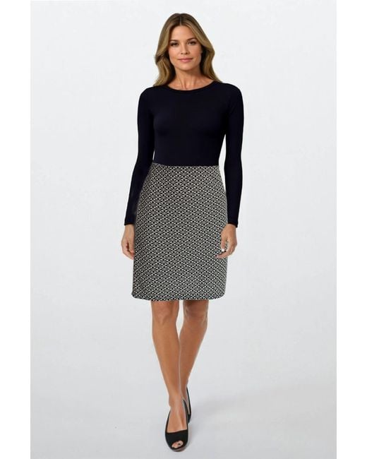 M&CO. Black Geo Design Stretch Skirt