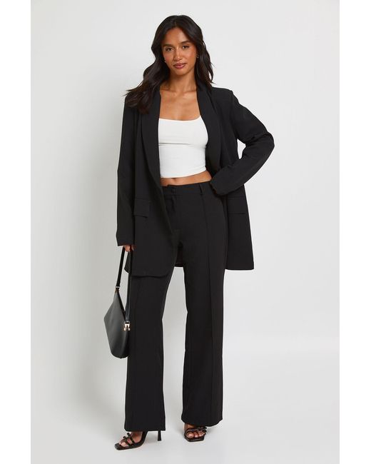 Boohoo Black Petite Fit & Flare Tailored Trousers