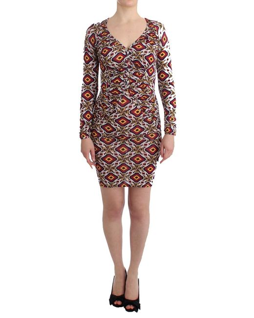 Gianfranco Ferré Red Chic Cocktail V-Neck Dress