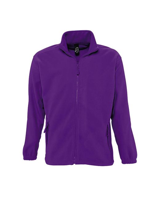 Sol's Purple North Full Zip Outdoor Fleece Jacket (Dark) for men