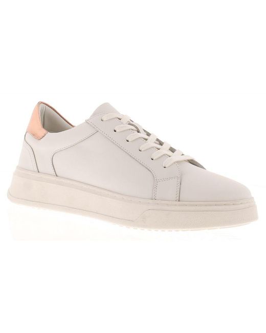 Hush Puppies White Trainers Chunky Camille Leather Lace Up Leather (Archived)