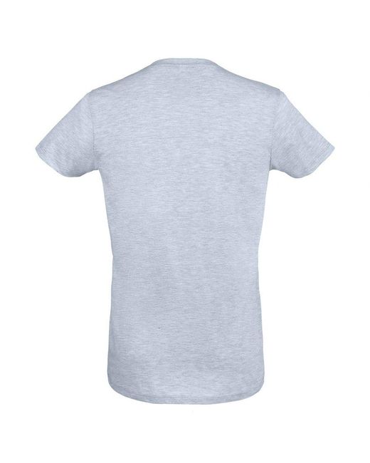 Sol's Blue Regent Slim Fit Short Sleeve T-Shirt (Heather Sky) Cotton for men