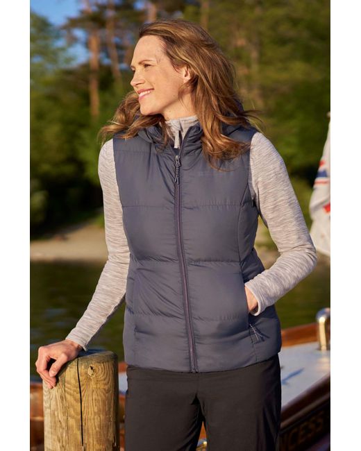 Mountain Warehouse Gray 'Astral' Padded Gilet With Side Pockets Water Resistant Hooded Jacket