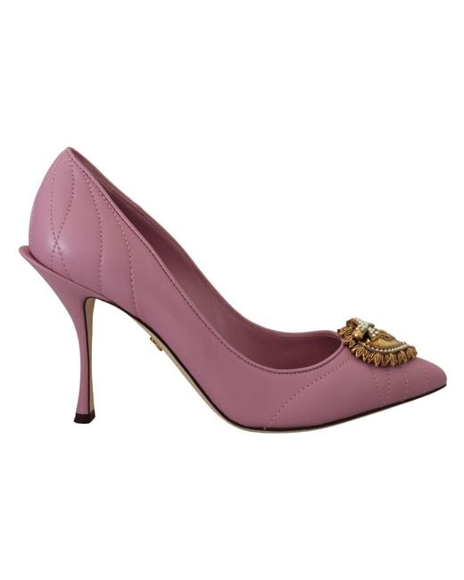 Dolce & Gabbana Pink Devotion Leather Heels