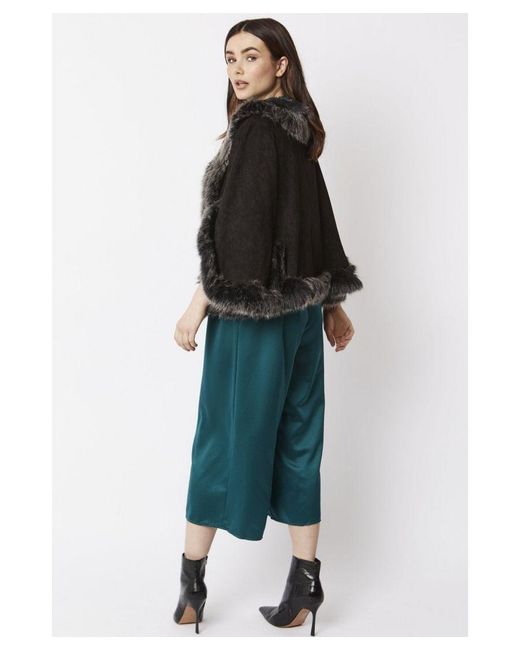 Jayley Multicolor Faux Fur Suede Cape Jacket