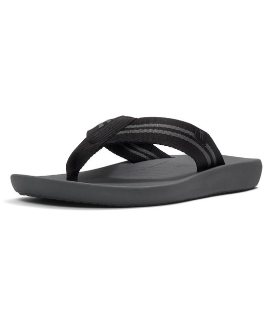 Fitflop Black Iqushion /Charcoal Flip Flops for men
