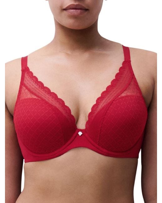 Chantelle Red Norah Chic Plunge T-Shirt Bra