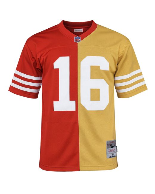 Mitchell & Ness Orange Nfl San Francisco 49Ers 16 Montana Split Legacy Jersey for men