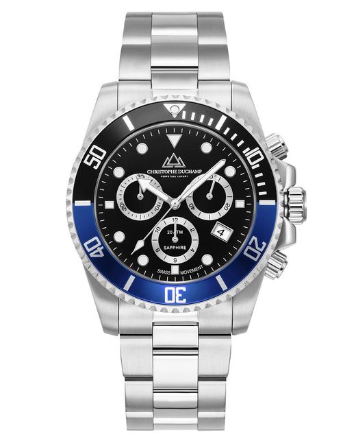 Christophe Duchamp Gray Marine Chrono Watch 44Mm for men