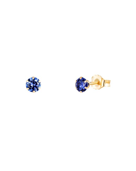 The Jewellery Stockroom Blue 9Ct 3Mm Tanzanite Cubic Zirconia Stud Earrings