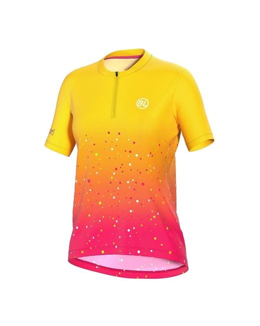Bicycle Line Yellow Ss Zip Jersey Ma