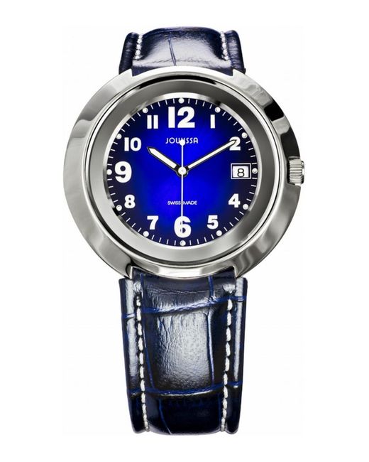 JOWISSA Blue Pegasus Leather Date Watch Stainless Steel