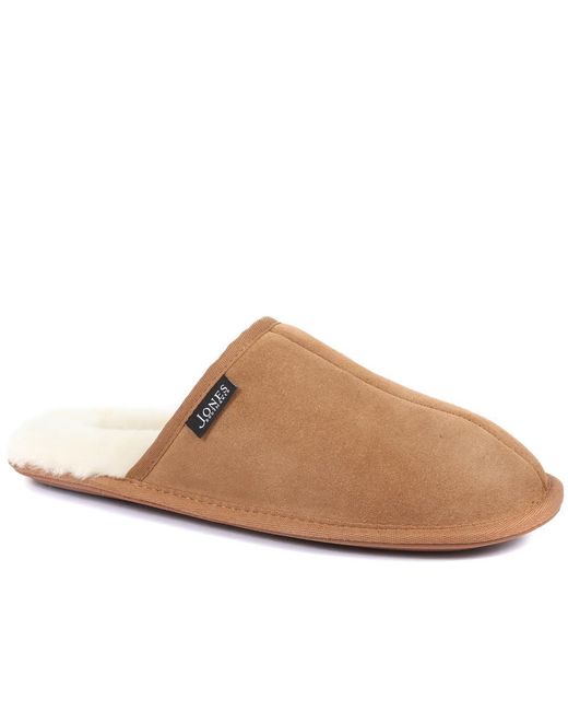 Jones Bootmaker Brown Sheepskin Lined Slippers for men