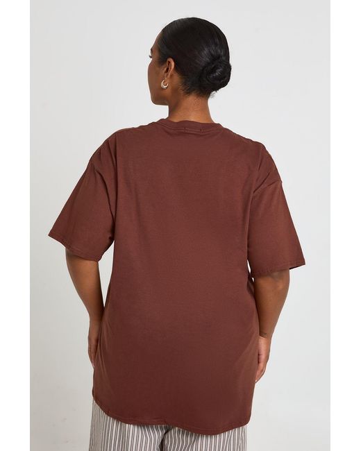 Boohoo Red Plus Coffee New York Printed T Shirt